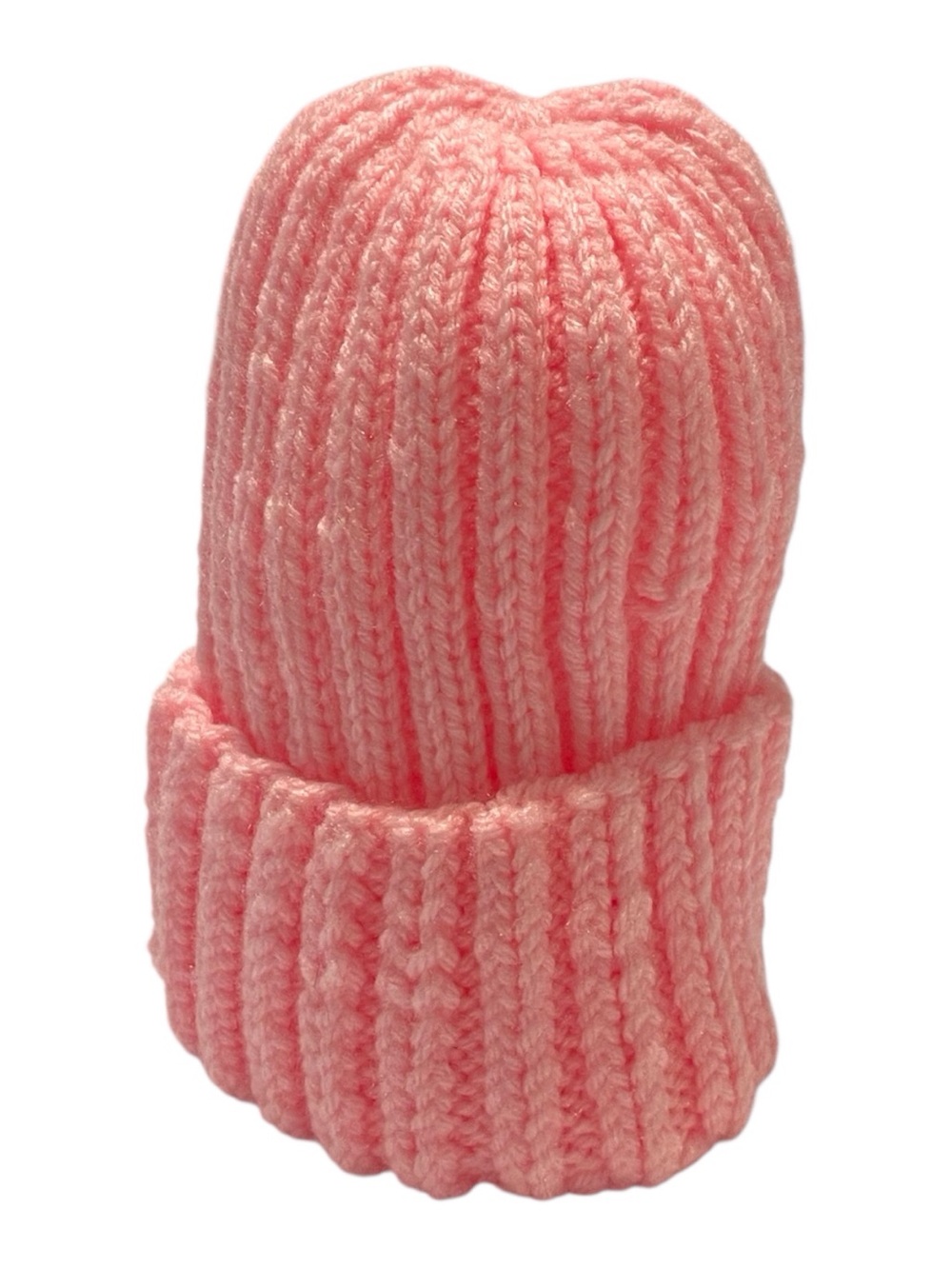 Brand New Hand Made Girls Pink Acrylic Knitting Hat Beanie. - Picture 3 of 5